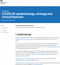 COVID-19: epidemiology, virology and clinical features [updated 12th August 2020]